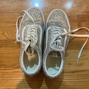 gold sparkly vans